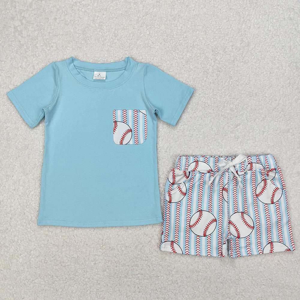 Blue shorts set