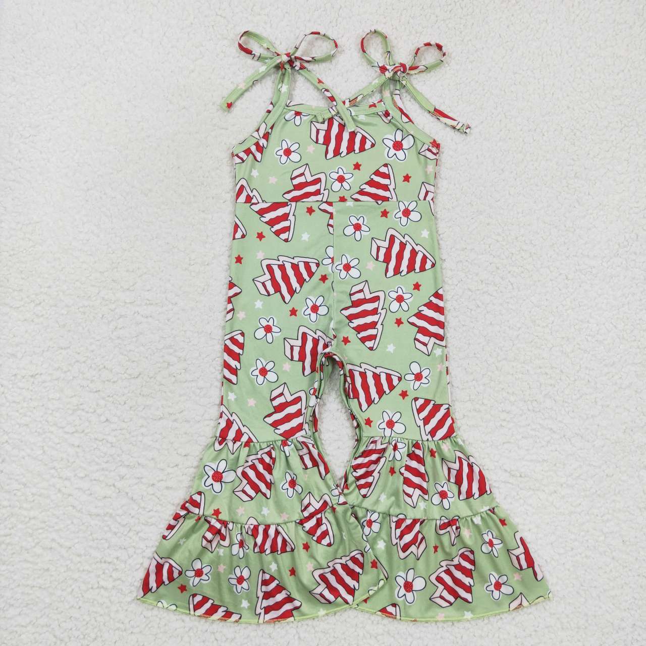 Green Christmas cakes romper