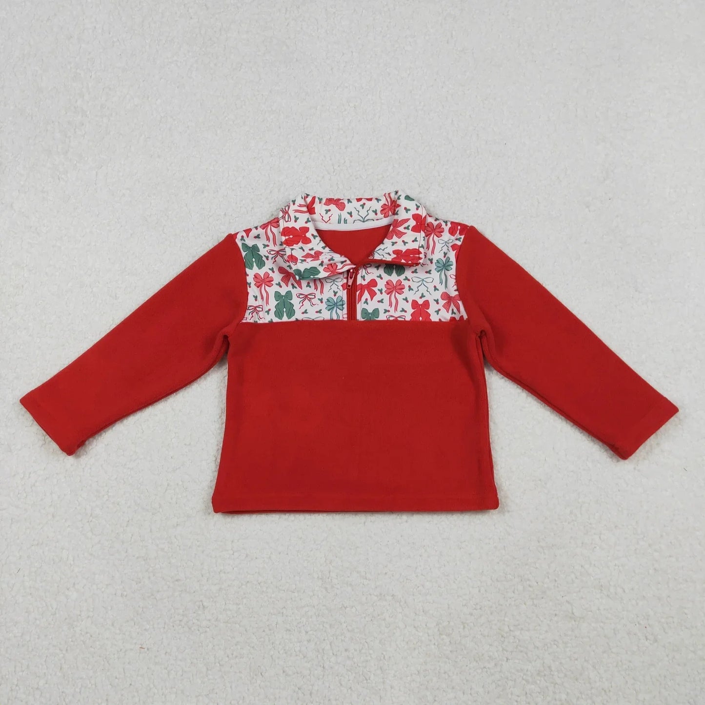 Christmas bows quarter zip
