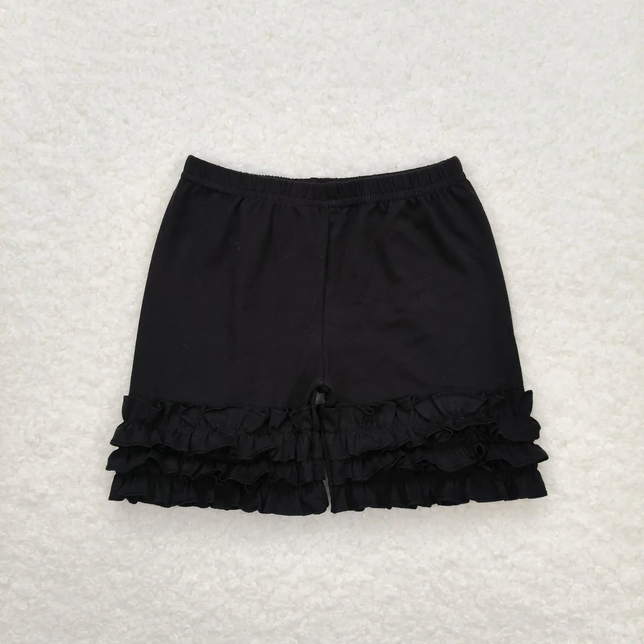 Black ruffle shorts
