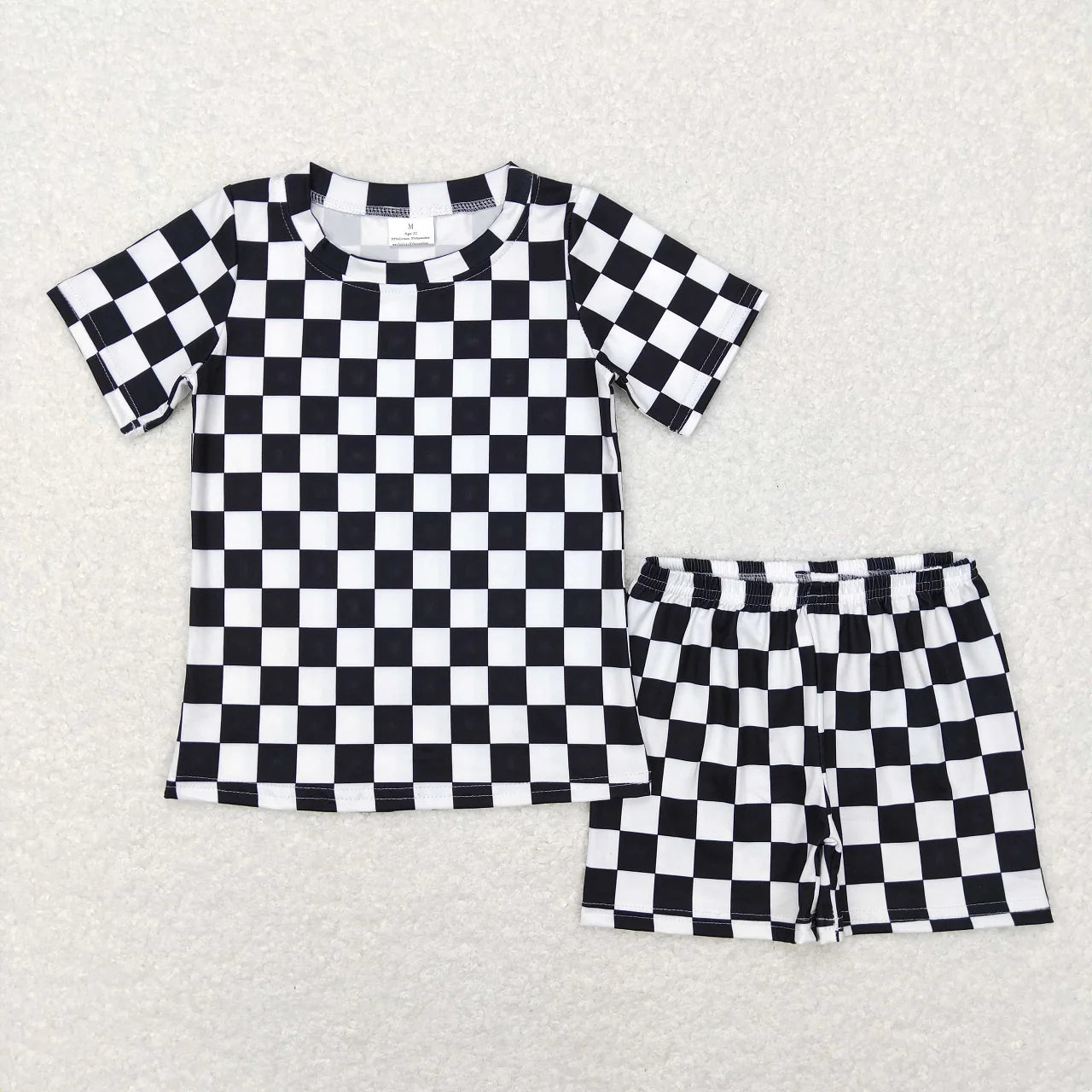 Black/ white checkered summer pjs
