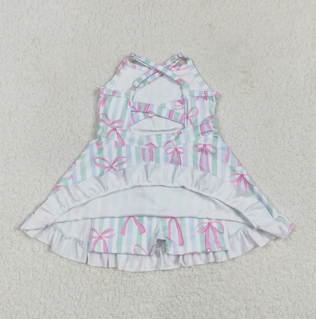 Pink Bows Yoga Dress (with shorts)