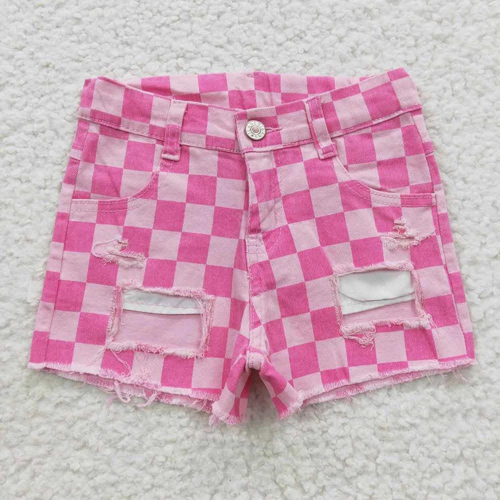 Pink Chex Shorts