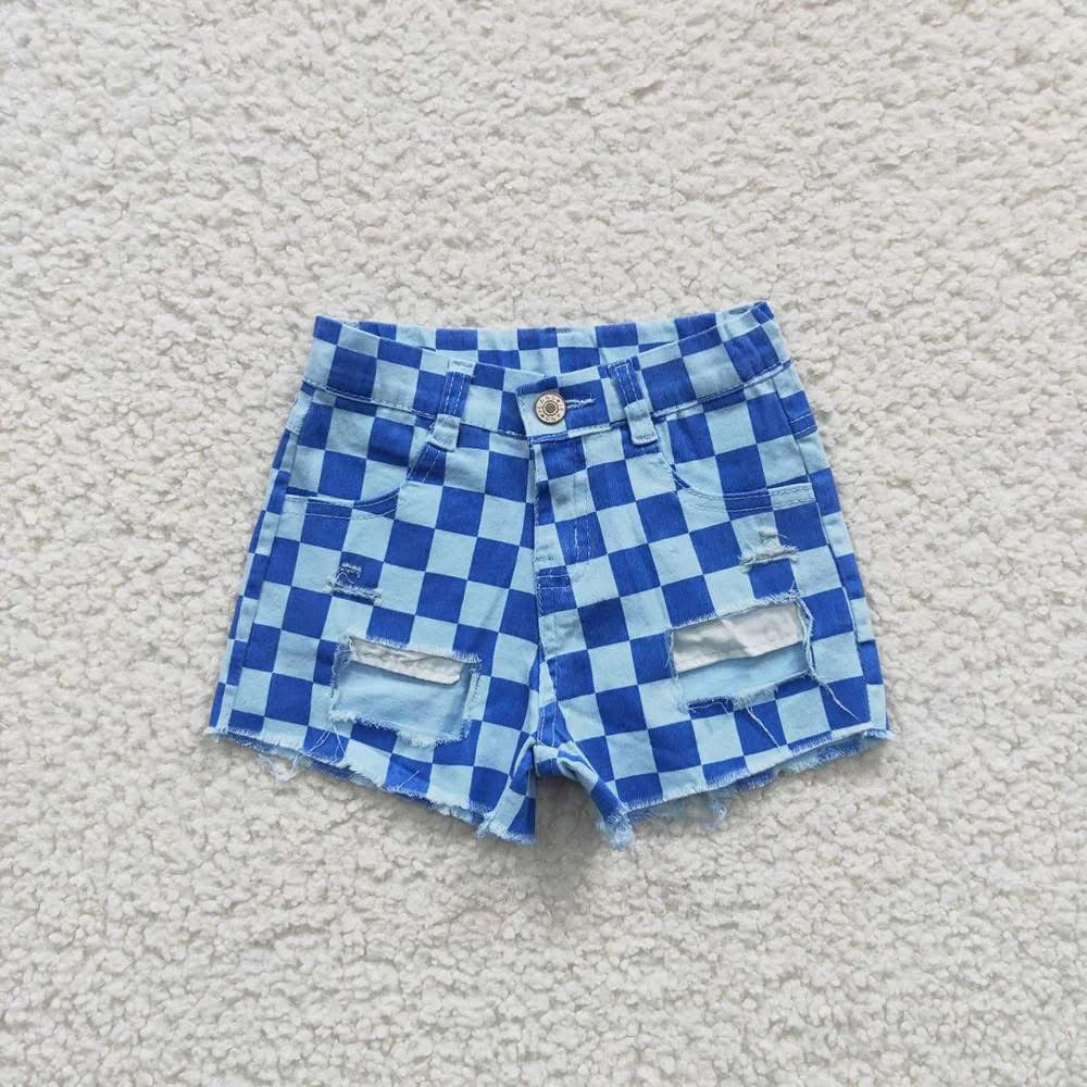 Blue Chex Shorts