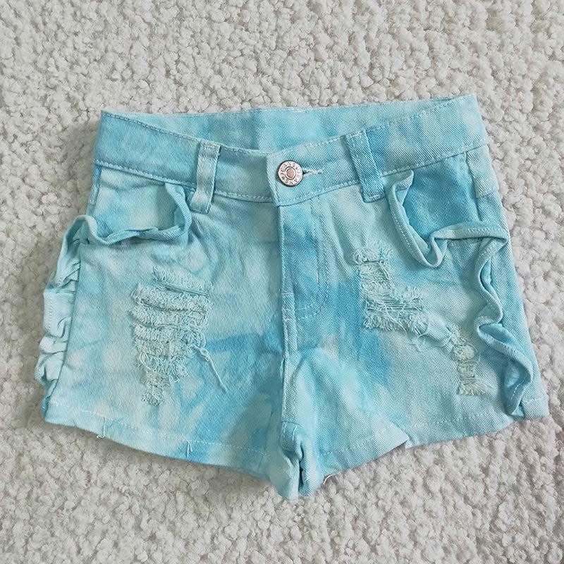 Blue Tie Dye Shorts