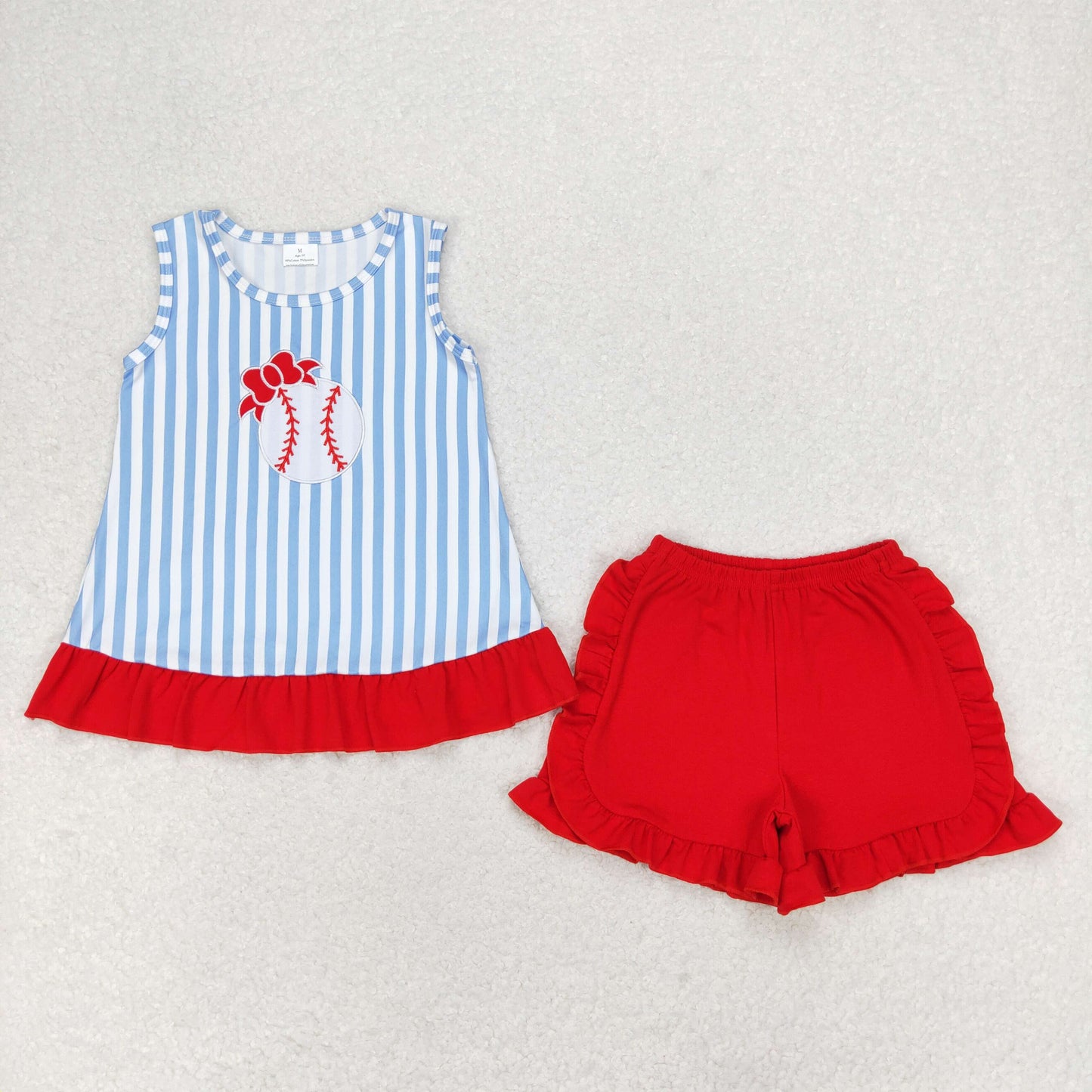 Girl baseball ruffle set