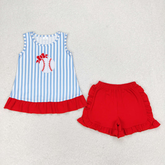 Girl baseball ruffle set
