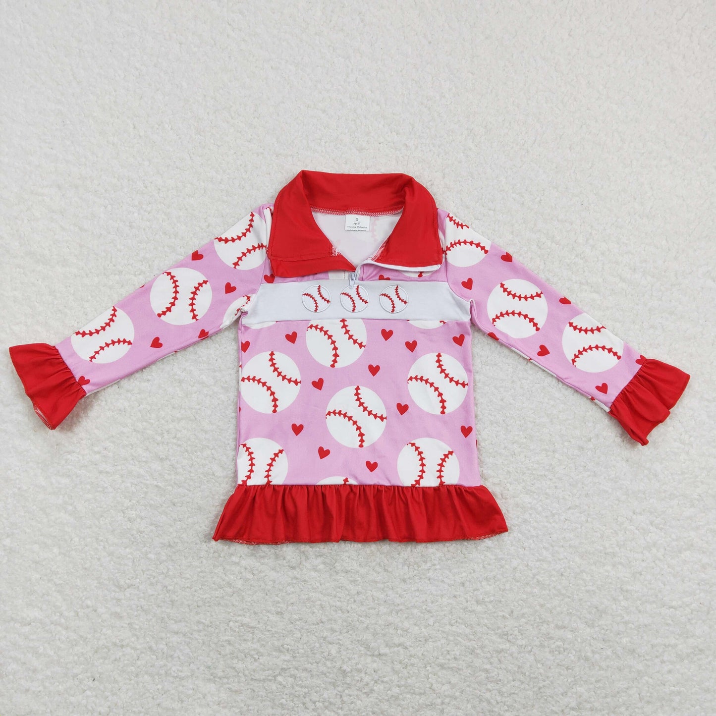 Pink bball quarter zip