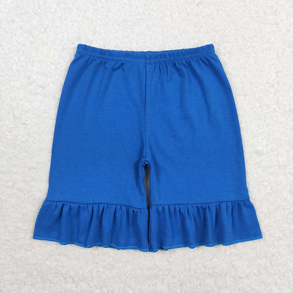Royal blue ruffle shorts