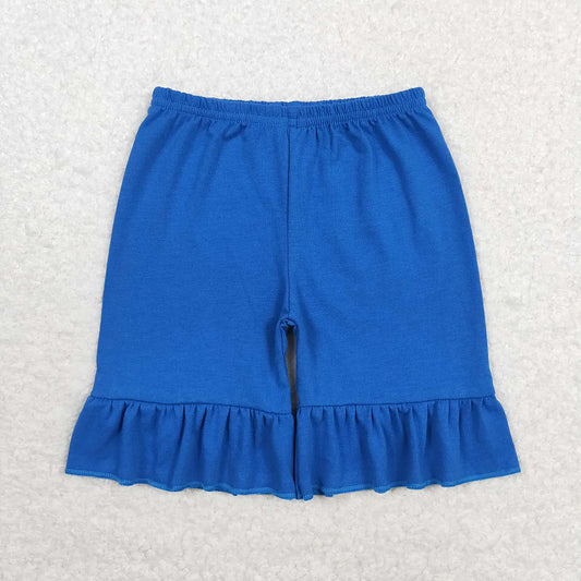 Royal blue ruffle shorts