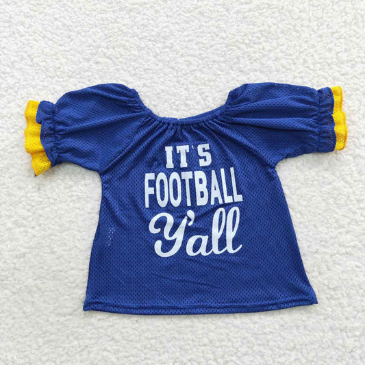 Girl Blue Football Top