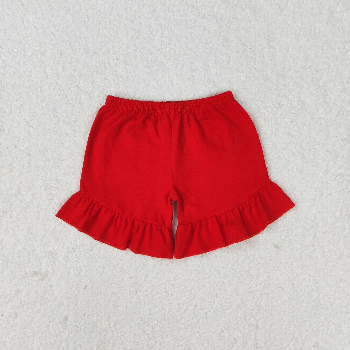 Red ruffle shorts