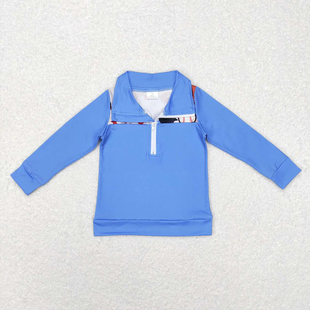 Blue bball quarter zip