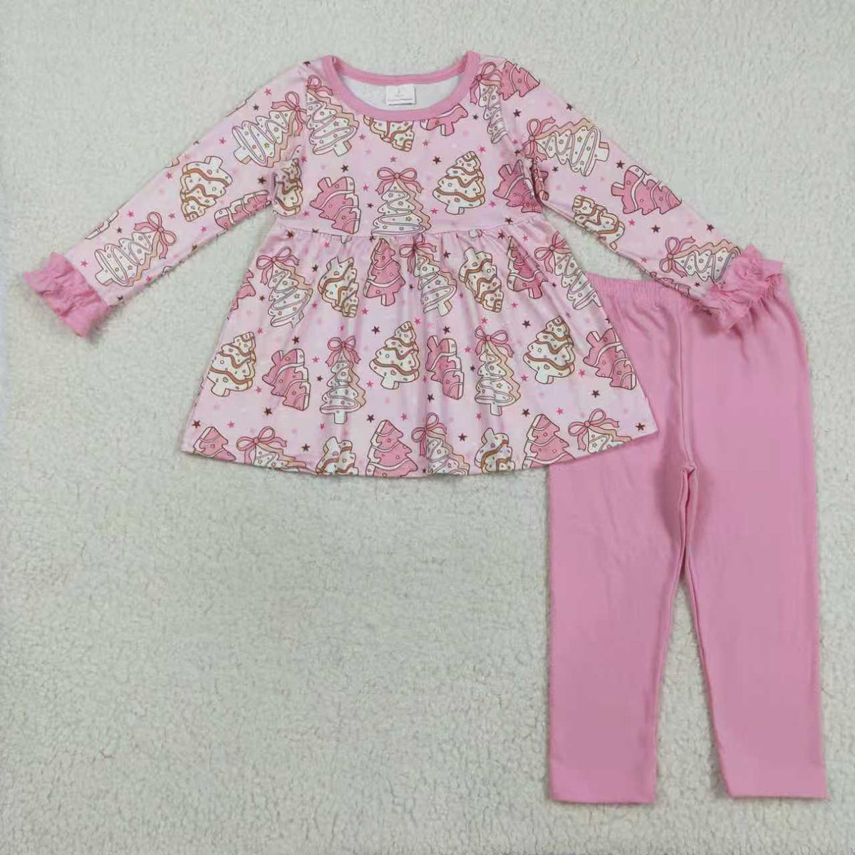 Pink tree cookies set