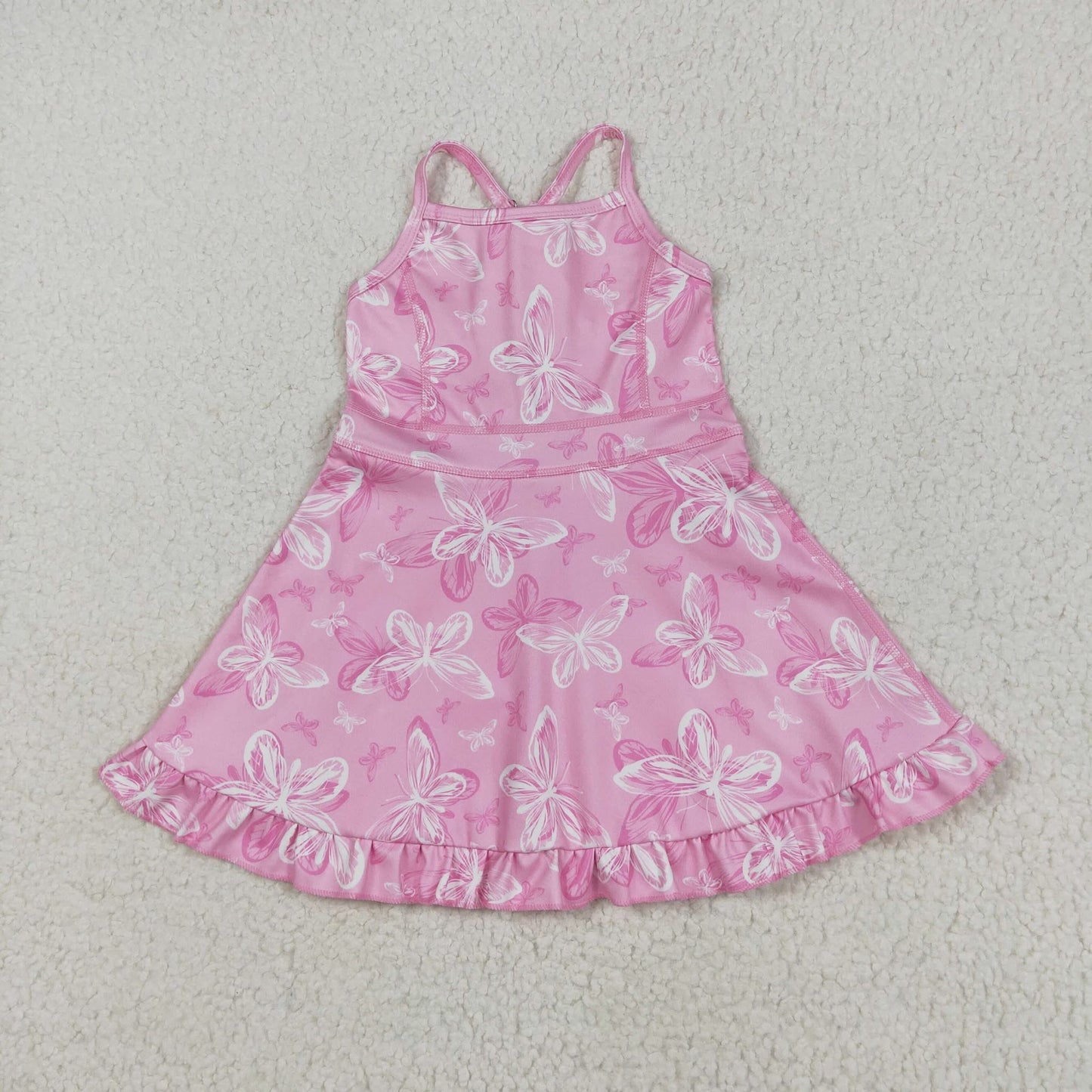 Pink butterfly yoga with shorts