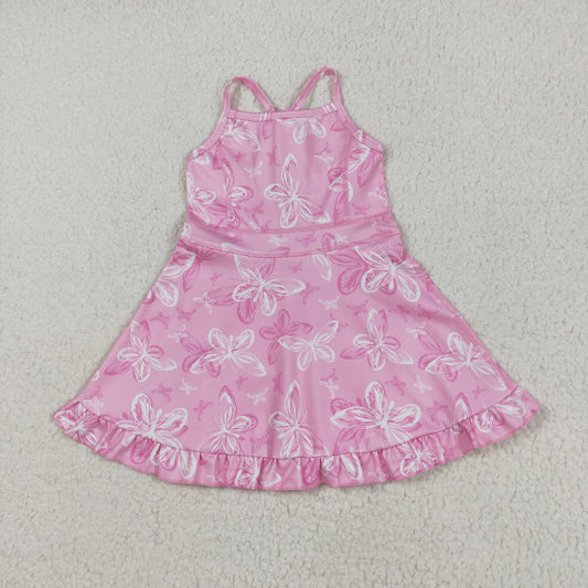 Pink butterfly yoga with shorts