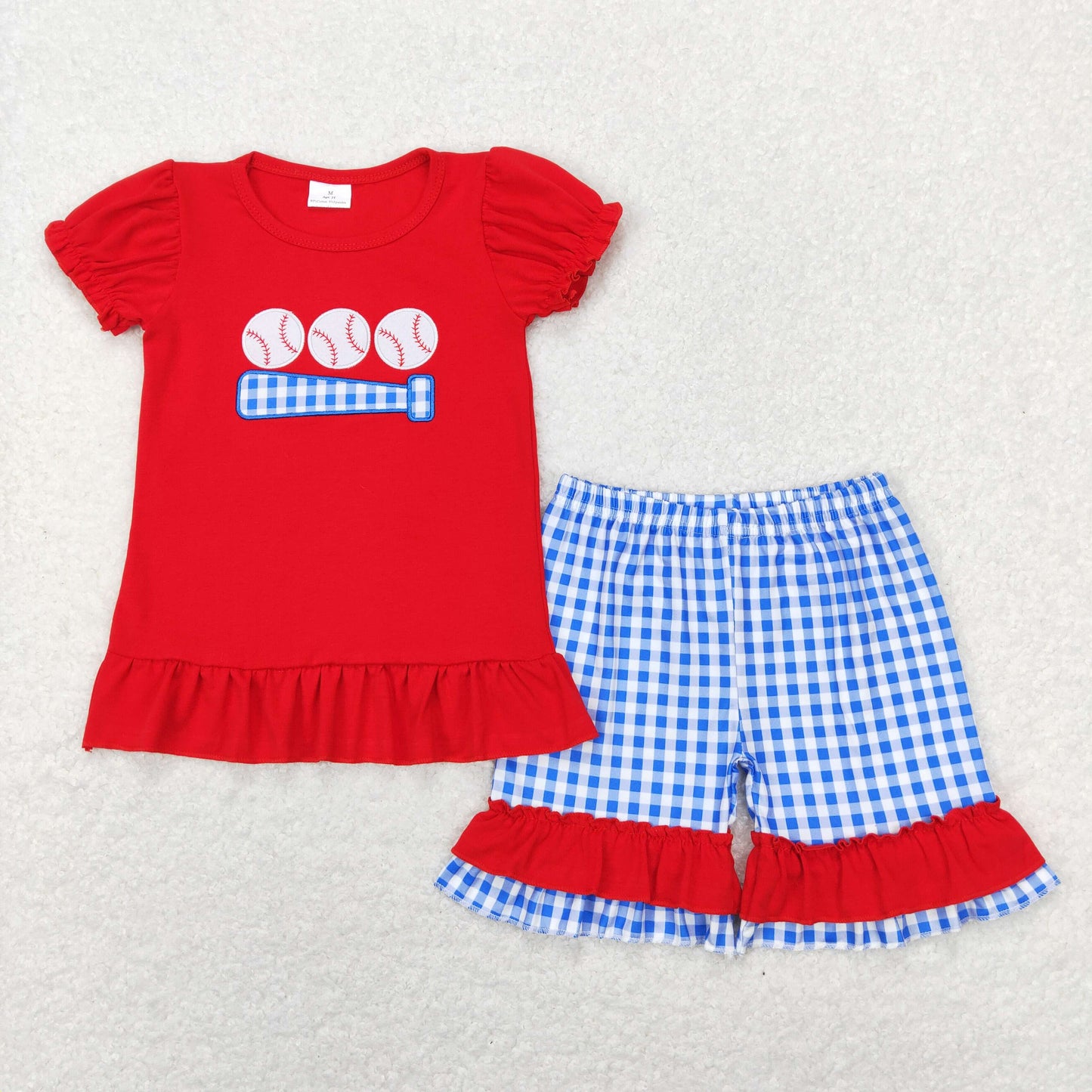Girls baseball plaid
