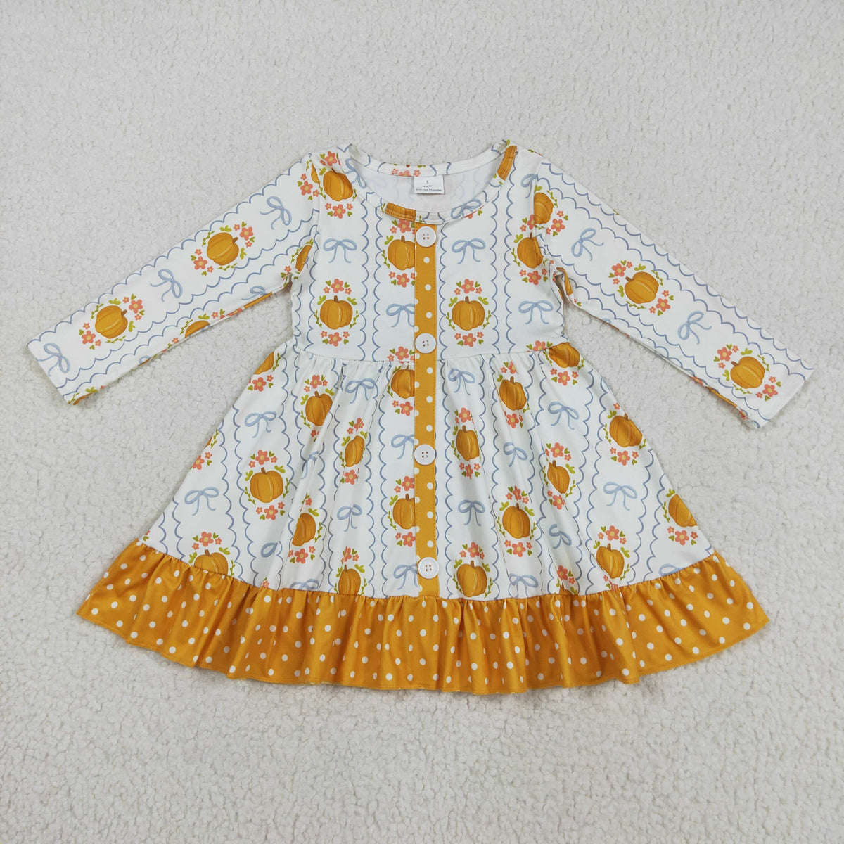 Pumpkin polka dot dress