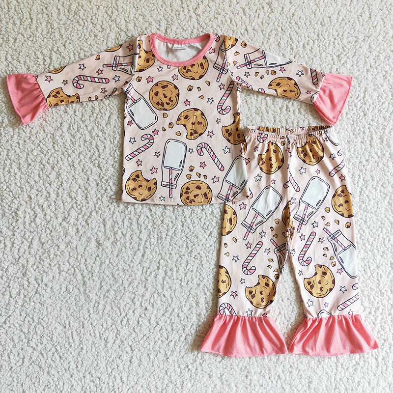 Pink milk and cookies