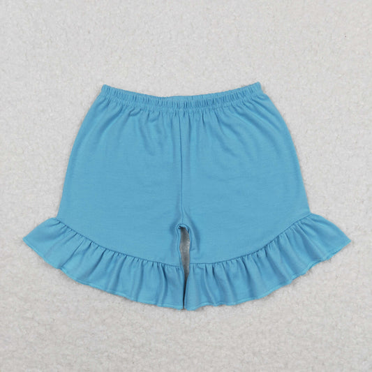 Blue ruffle shorts