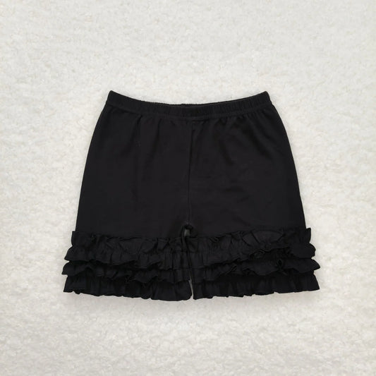 Black ruffle shorts