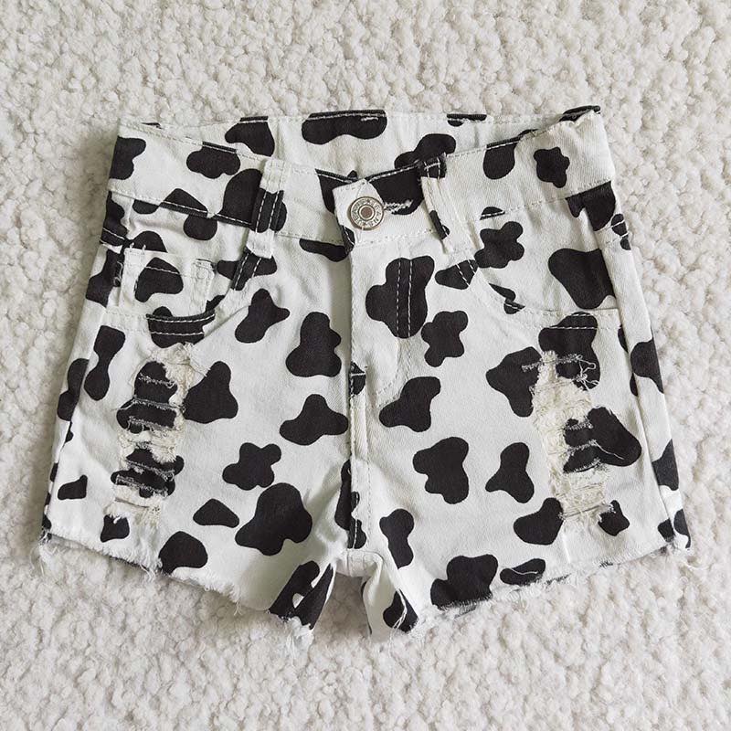 Cow Denim Shorts