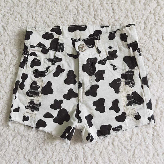 Cow Denim Shorts