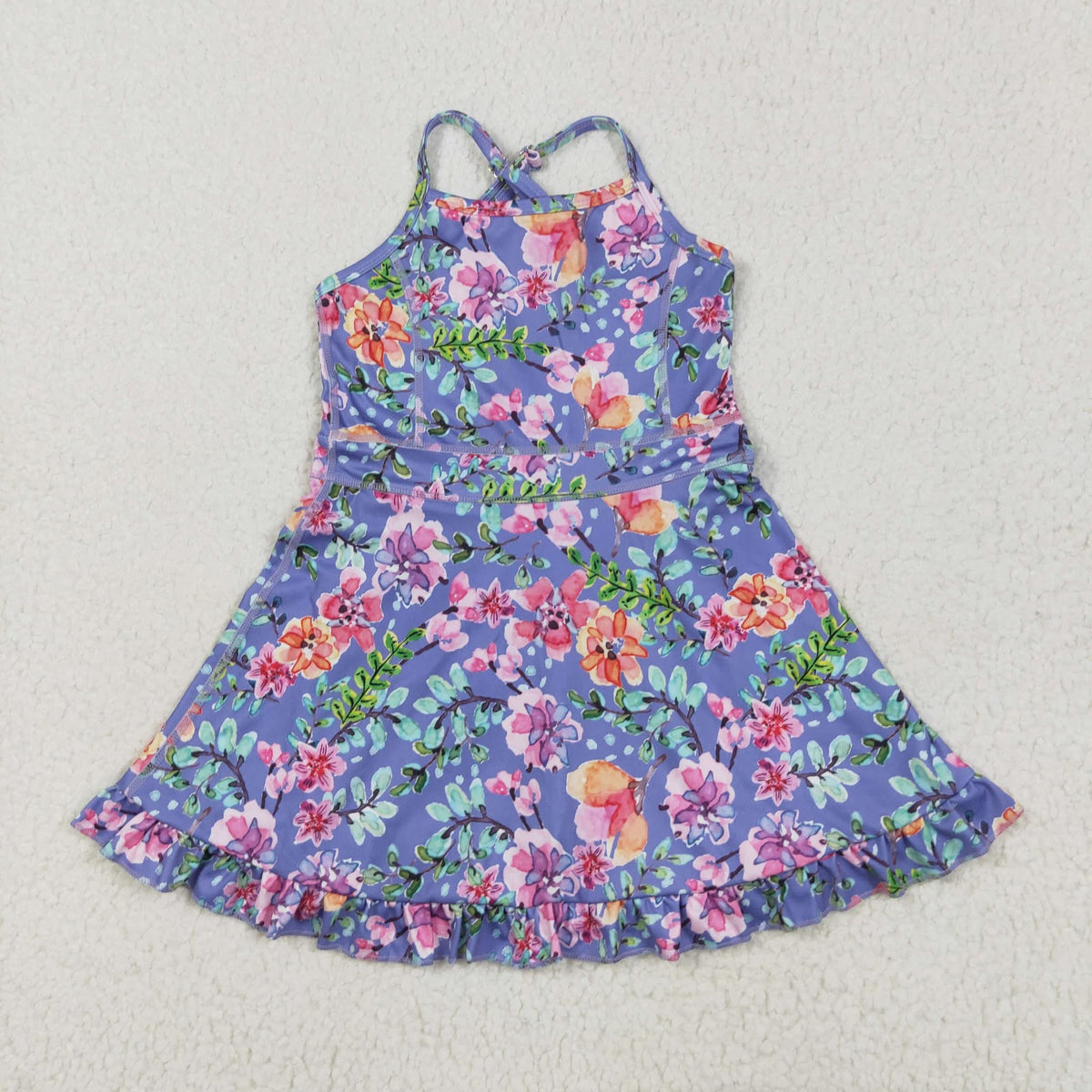 Deep Purple Floral Yoga With Shorts