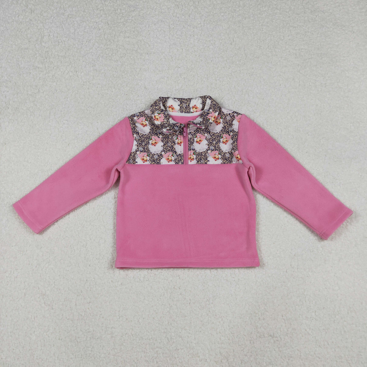 Pink Santa quarter zip