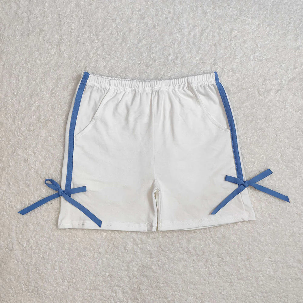 White bow shorts