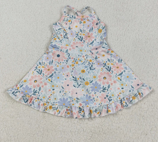 Blue floral Yoga Dress (with shorts)