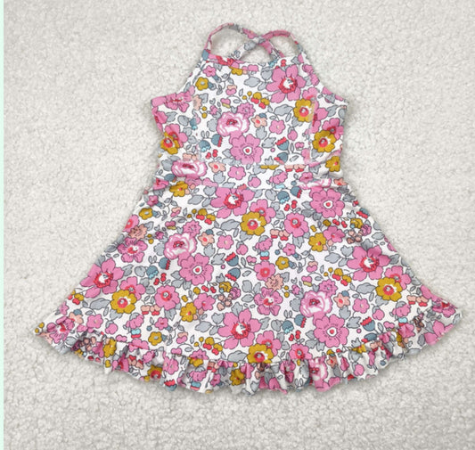 Pink floral Yoga Dress (with shorts)