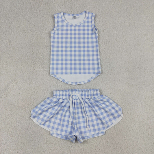 Yoga  Blue plaid 2pc set