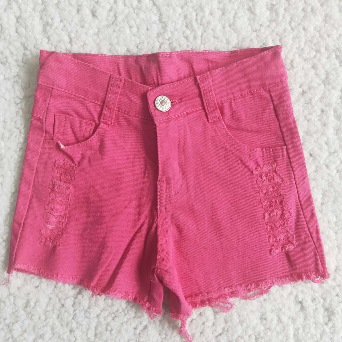 Rose Red Denim Shorts