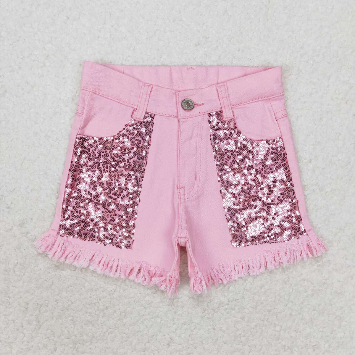 Pink Sequins Shorts