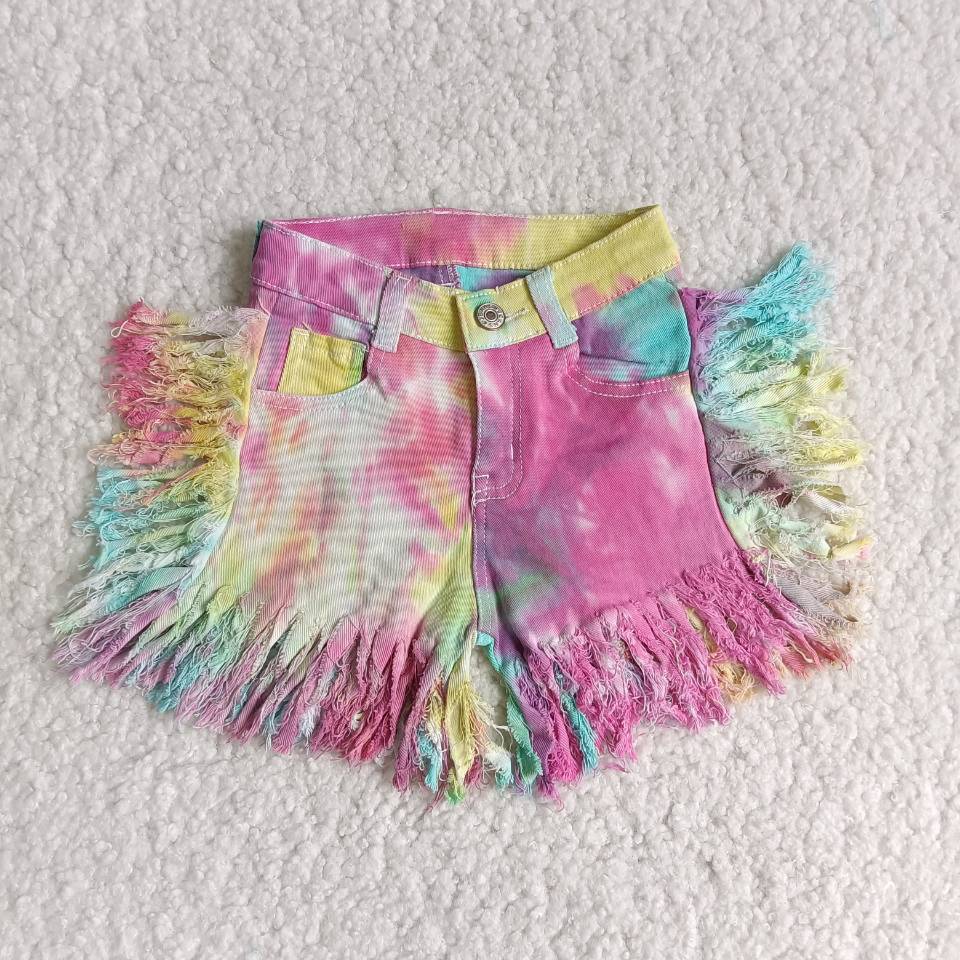 Tie Dye Tassel Shorts