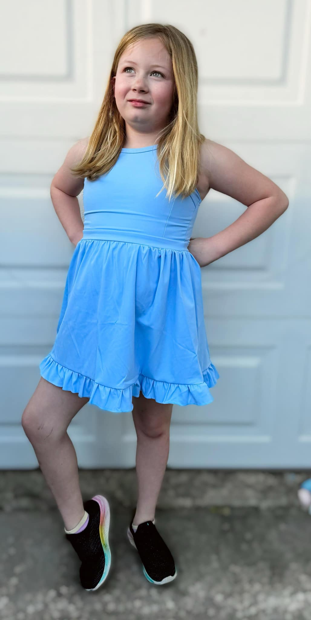 Powder Blue Yoga Dress (Shorts Separate)