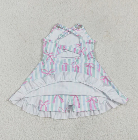 Pink Bows Yoga Dress (with shorts)