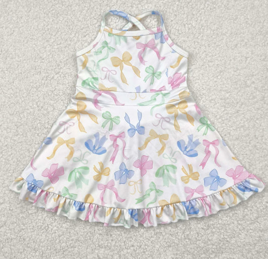 Multi color Bows Yoga Dress (with shorts)