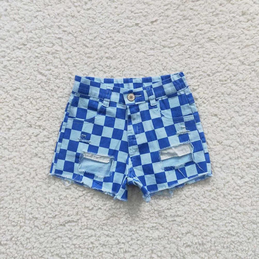 Blue Chex Shorts