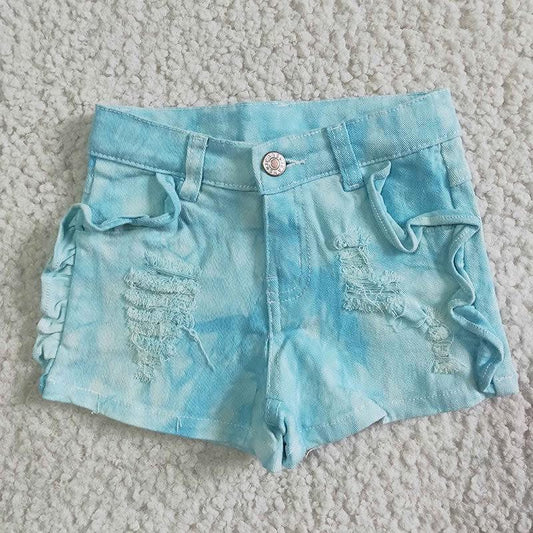 Blue Tie Dye Shorts