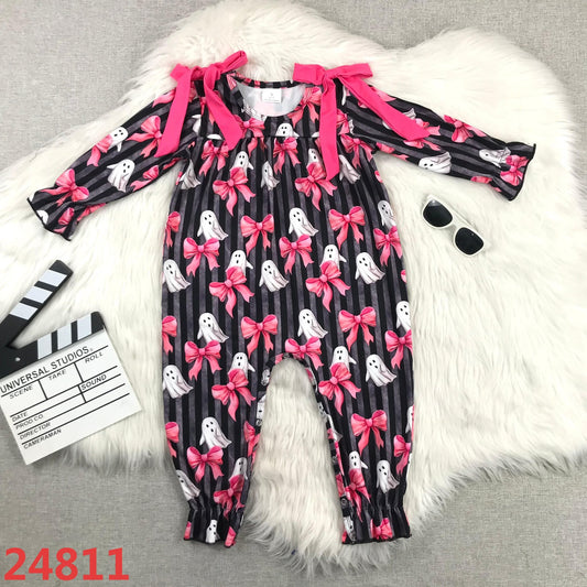 Ghosty Pink Bow Romper