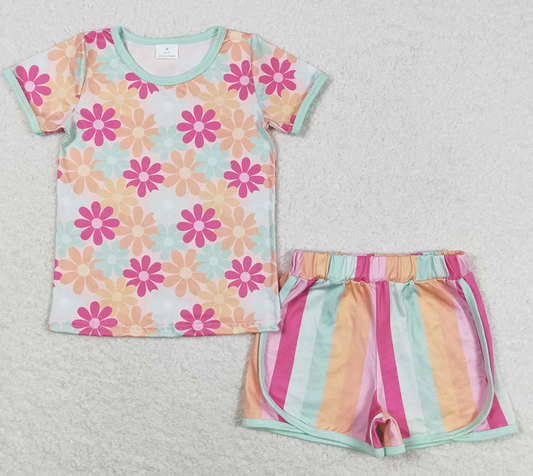 Floral Striped Short Set