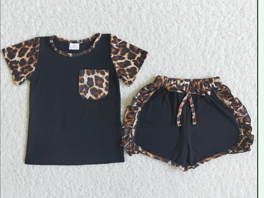 Cheetah Shorts Set