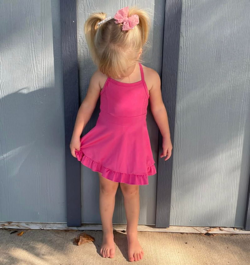 Dark Pink Yoga Dress (With Shorts)