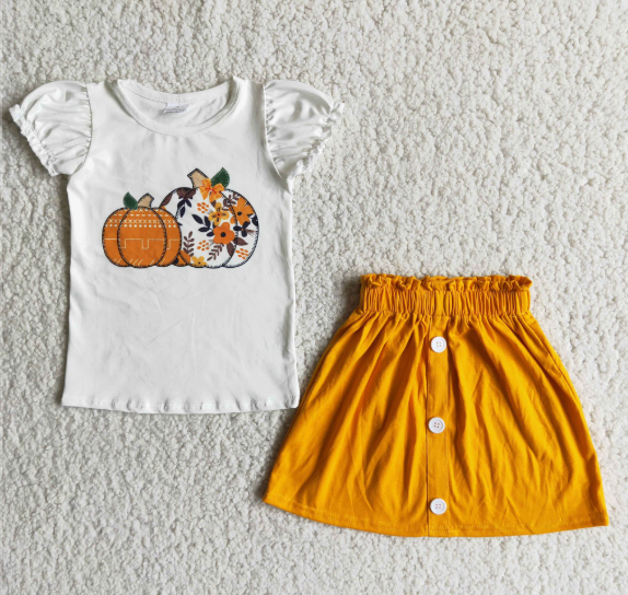 Pumpkin Yellow Skirt Set