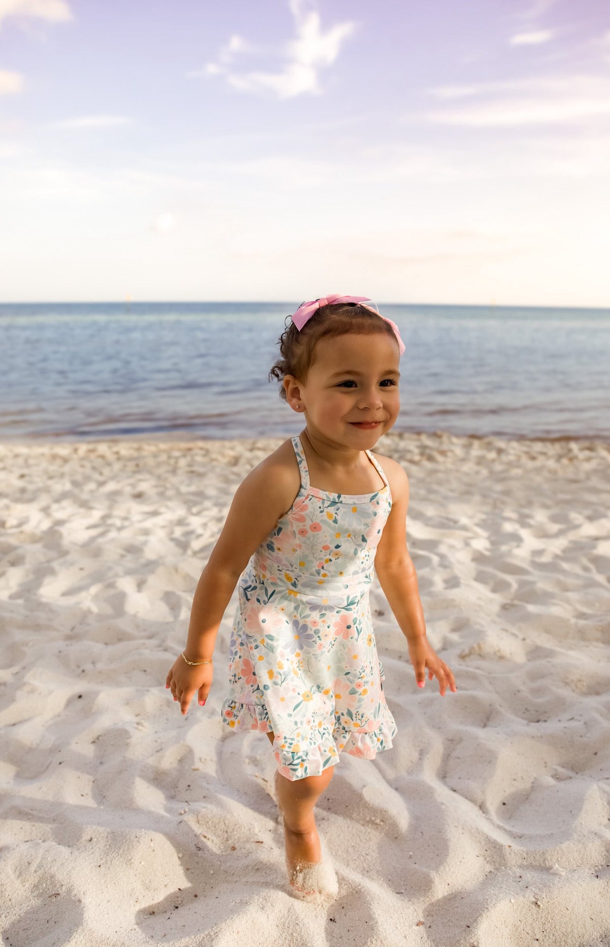 Blue Floral Yoga Dress (With Shorts)